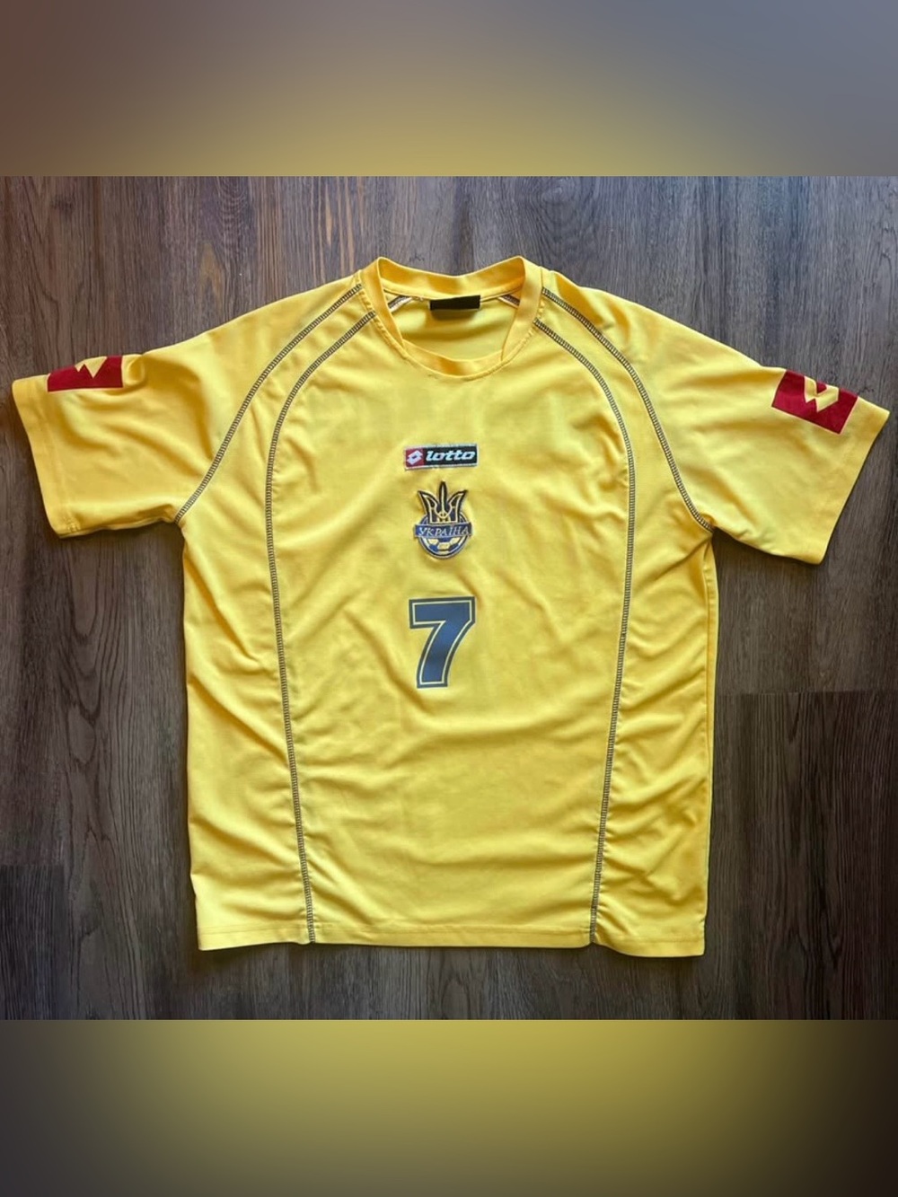 Vintage Lotto Ukraine Andriy Shevchenko #7 Soccer Jersey XL Made in Ukraine